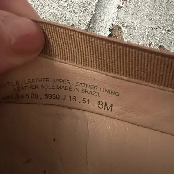 Tory Burch Tan Patent Flats with Gold Emblem - Picture 3 of 4